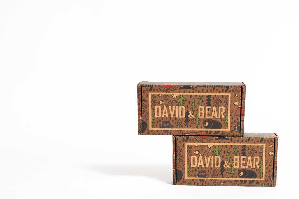 Custom packaging from David and Bear