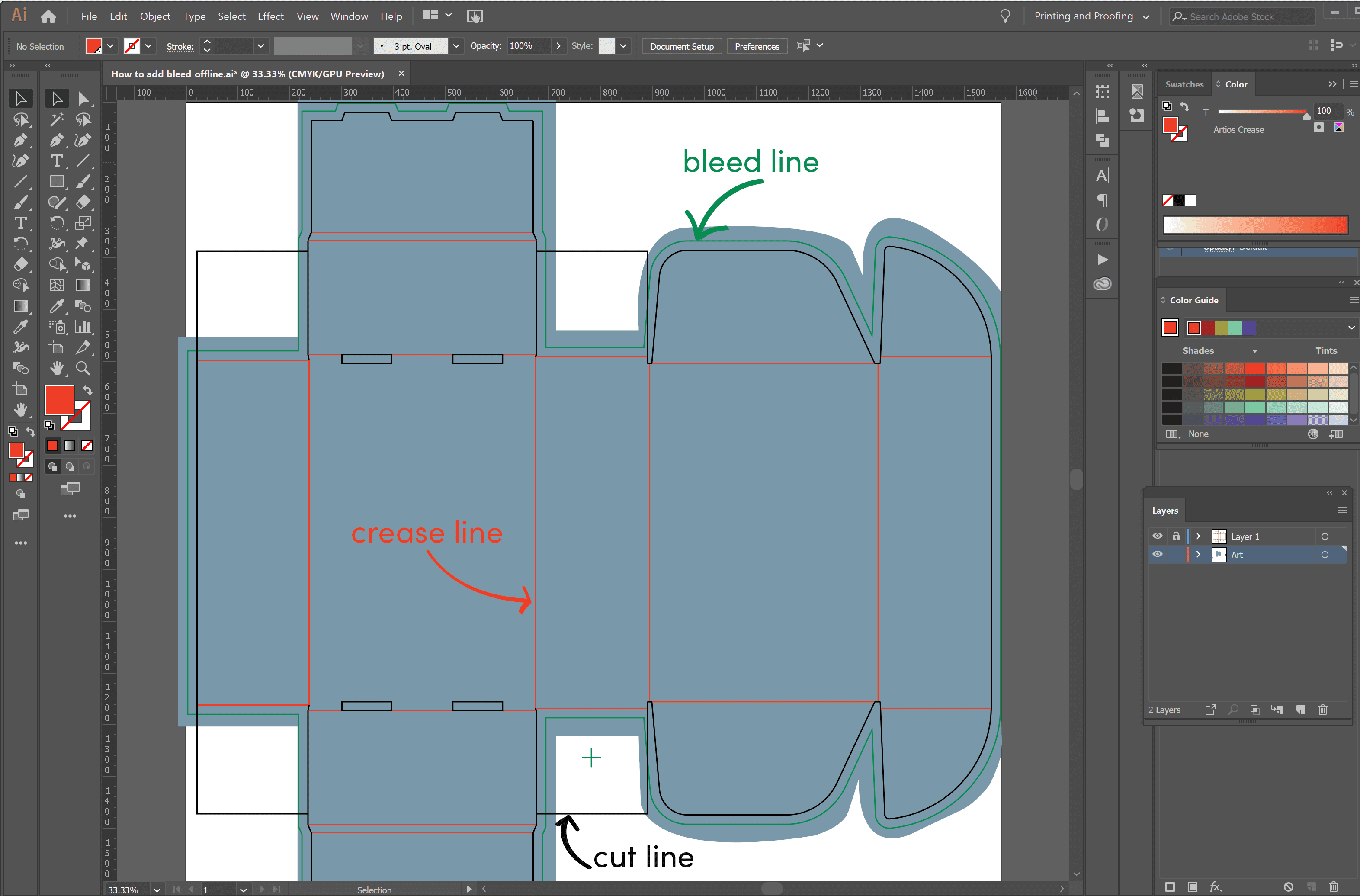 adding bleed in packaging design